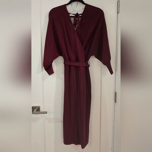 Petal & Pup Burgundy Wrap Dress